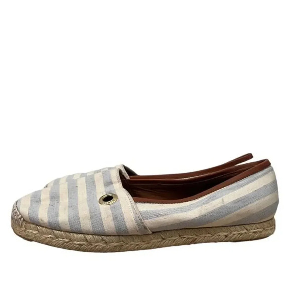 Hunter Adler Blue & White Stripe Espadrille Flats 40 / 9 - Picture 3 of 8